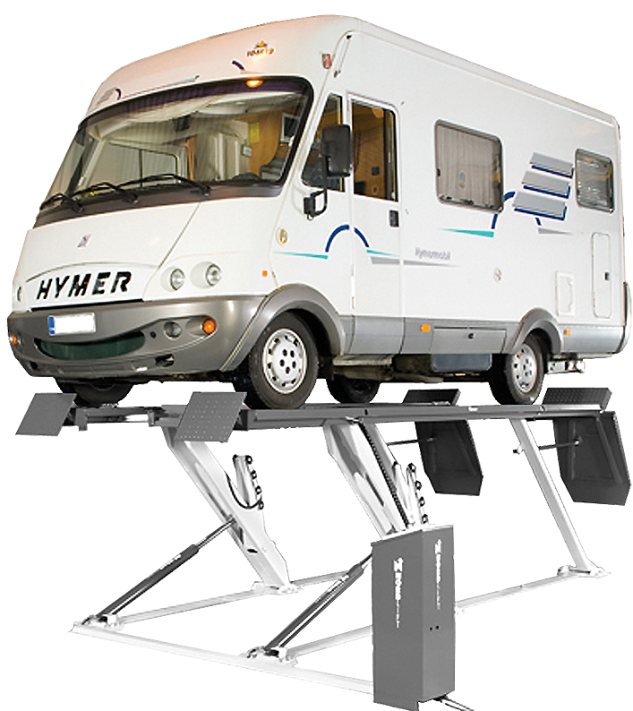 ajoneuvon nosto ajosiltanostimella Nordlift UC 4000