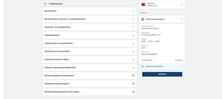 macsdata moottorin tiedot