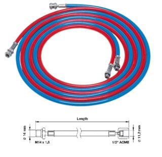 Waeco huoltoletkut M14 x 1,5 / 1/2" ACME liittimillä
