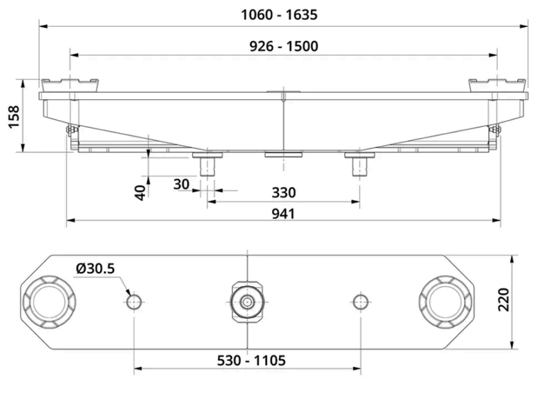 AC T5-2 poikkipalkin mittapiirros