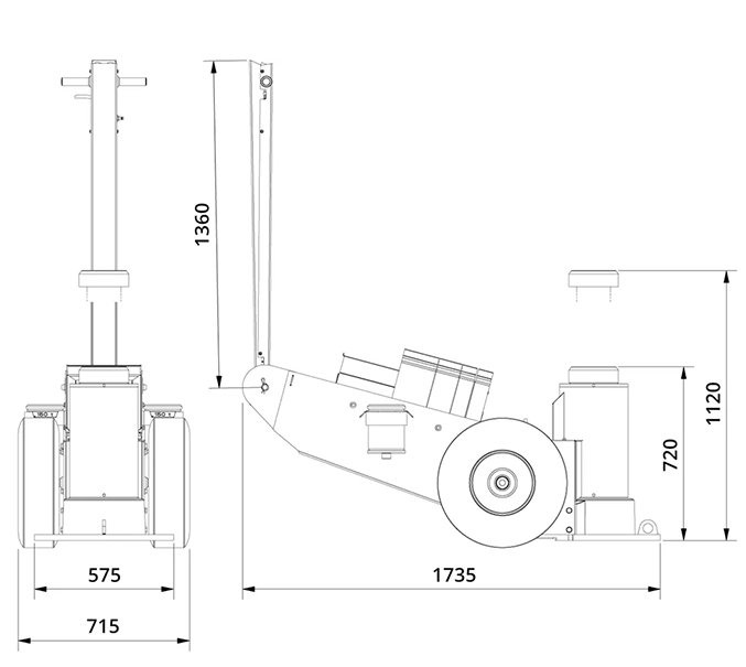Raskaan hallitunkin mitat, AC Hydraulic 100-1