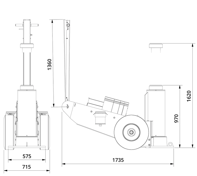 hallitunkin mitat, AC Hydraulic 100-1H