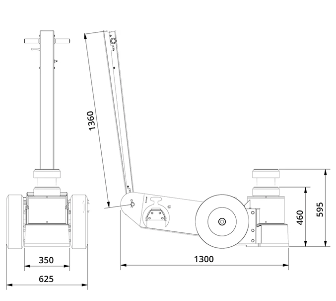 AC Hydraulic 100-1L hallitunkin mitat