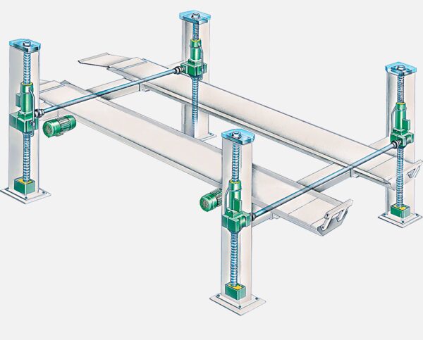 Ravaglioli KP442E 4-pilarinostimen rakenne
