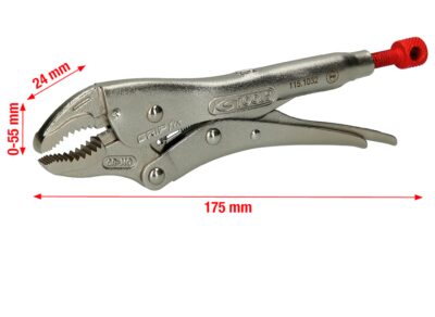 KS Tools 115.1032 lukkopihtien tärkeimmät mitat