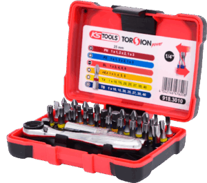 Bitsisarja rasiassa Torsion Power räikällä, KS Tools