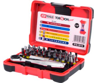 Bitsisarja rasiassa Torsion Power räikällä, KS Tools