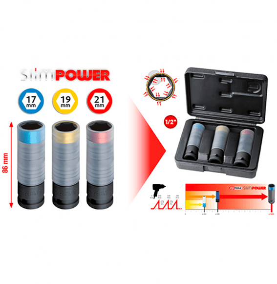 Alumiinivannehylsysarja KS Tools, 3 kpl