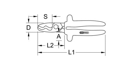 Mitat KS Tools 117.1270 kaapelileikkurille