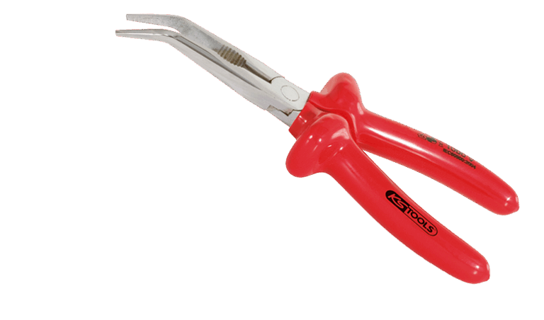 KS Tools kärkipihti, taivutettu, 200 mm. VDE korkeajännitetöihin 1000 V