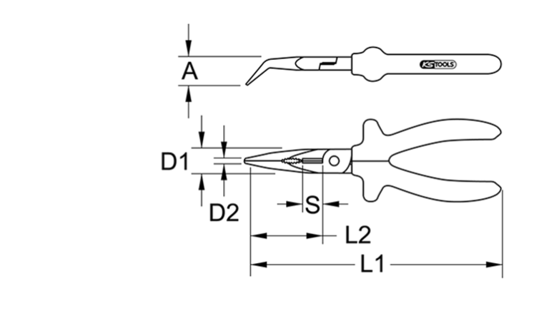korkeajännite pihtien mitat, KS Tools 117.1292