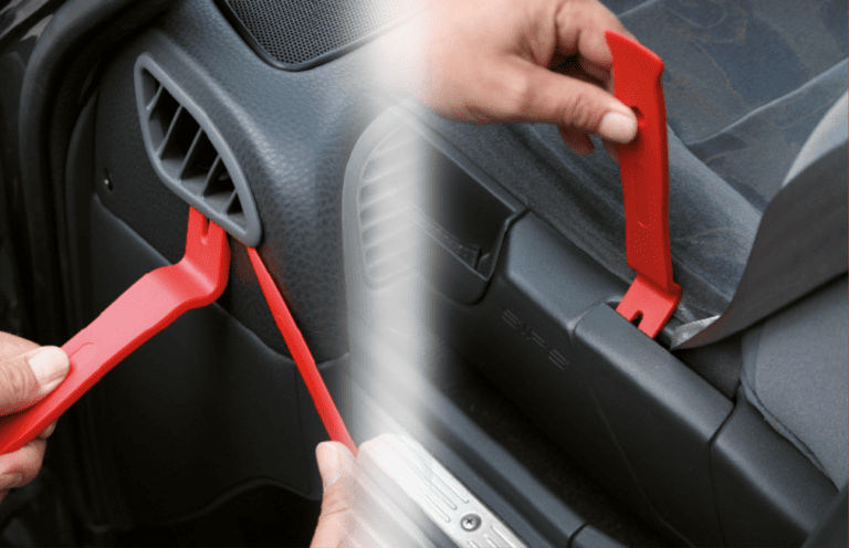KS Tools 911.8118 Leva Per Montaggio Listelli Finestrini – Plastica Infrangibile Lunga 350 Mm – Per BMW, Ford, Opel