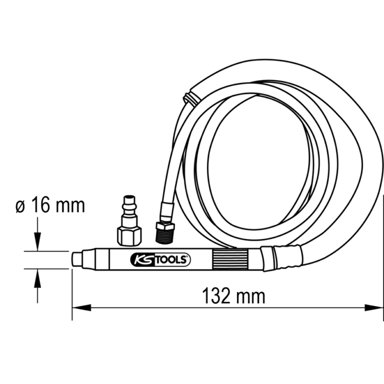 KS Tools Mini suorahiomakoneen mitat