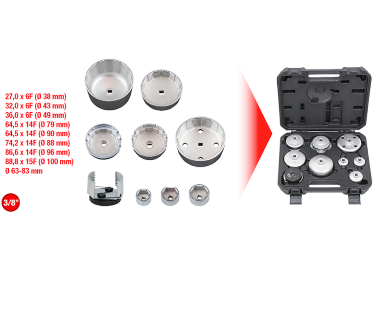 öljynsuodatinavainsarjan sisältö, Ks Tools 150.9210