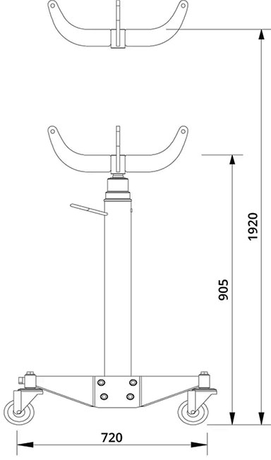 vaihteistonostimen mittapiirros, AC Hydraulic VLT12