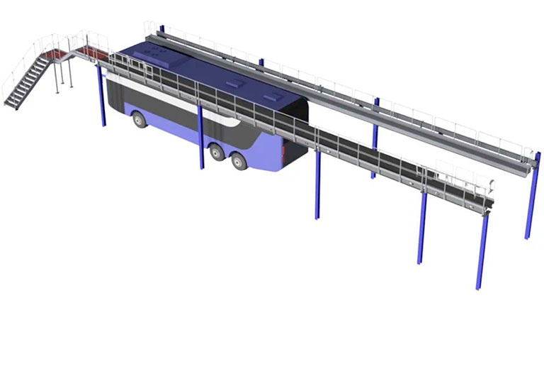bussin huolto Dendro Lift tasolinjastolla