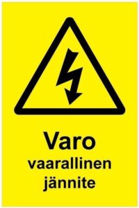 Hengenvaara Sähköalan varoituskilpi muovia