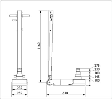 AC Hydraulic 40-4 mittapiirustus