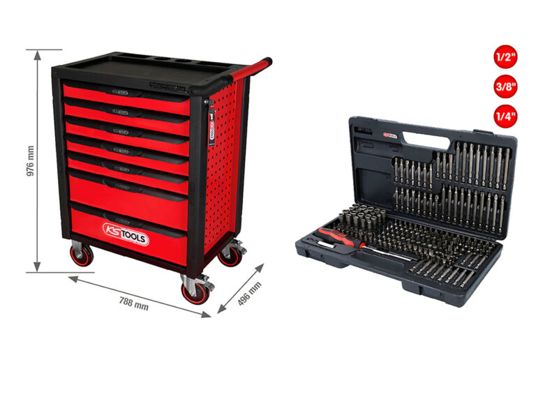 KS Tools Racing line työkalupakin mitat