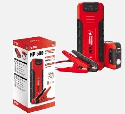 Gys Lithium Nomad Power 500 apukäynnistin, varavirtalähde ja pakkaus