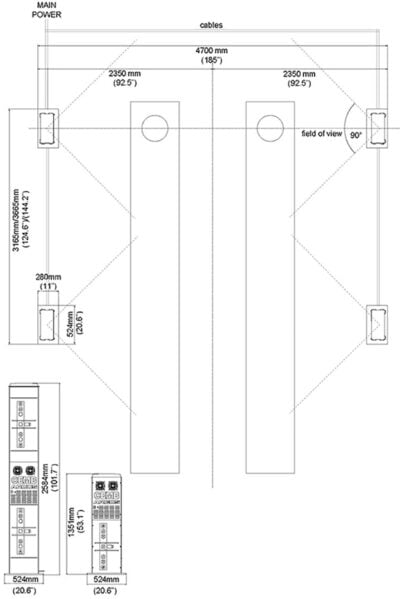 CEMB ArgosX 3D pyöränsuuntauslaitteen mittapiirros
