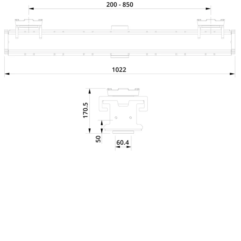 Ac Hydrauli T4-1W poikkipalkki mitat