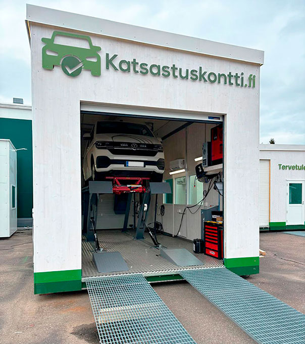 Katsastuskontti Kotka - Kymeenlaakso nosto-ovi