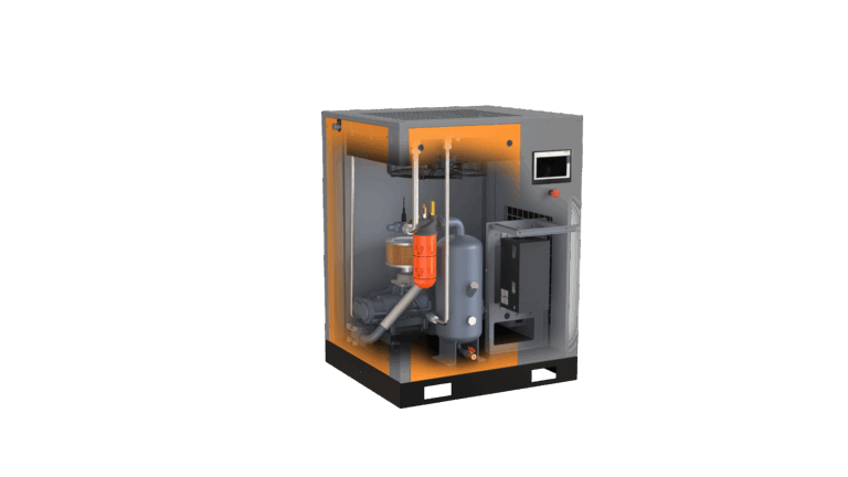 Ruuvikompressorin läpinökyvä kuva