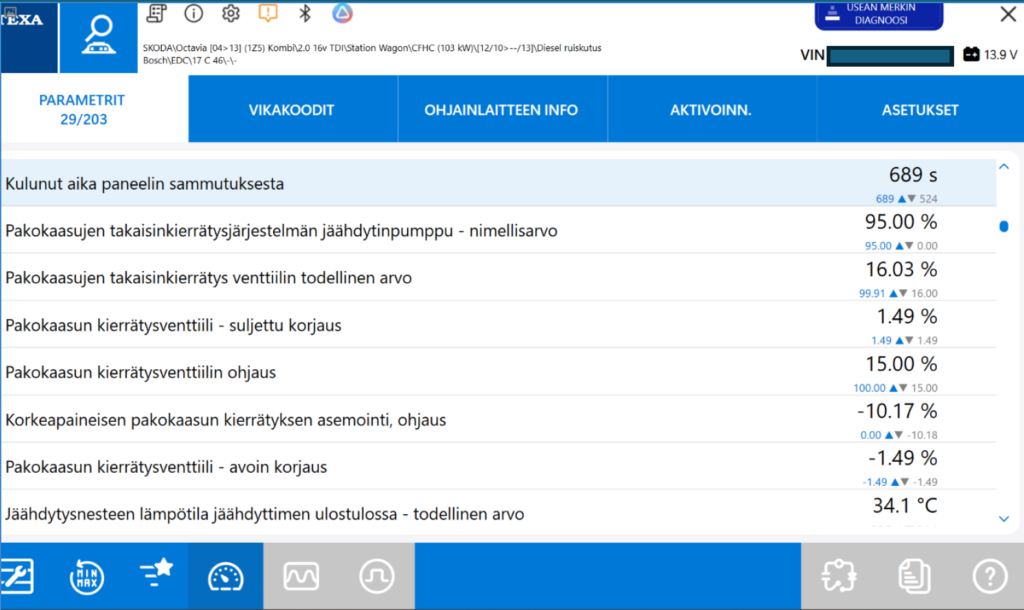 EGR-venttiili, Diagnostiikan perusteet